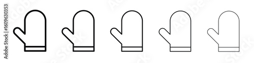 Oven mitt icon. Thin line icons collection for web ui.