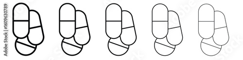 Pills icon. Thin line icons collection for web ui.