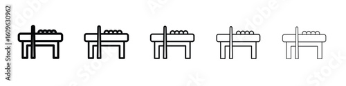 Pool table icon. Thin line icons collection for web ui.