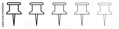 Push pin icon. Thin line icons collection for web ui.