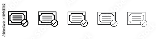 Qualification icon. Thin line icons collection for web ui.