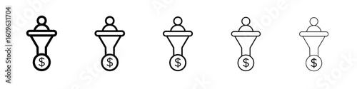 sales conversion icon. Thin line icons collection for web ui.