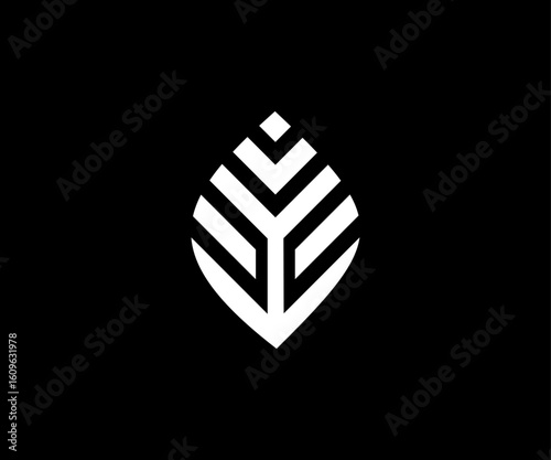 EE letter leaf shape clean logo