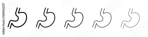 Stomach icon. Thin line icons collection for web ui.