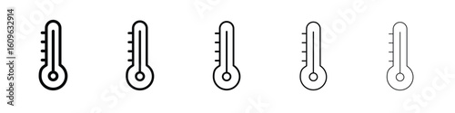 Thermometer icon. Thin line icons collection for web ui.