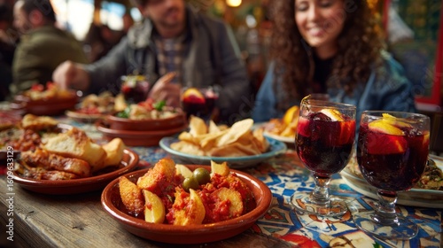 Tapas spread for a group of friends