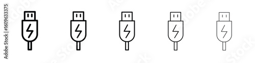 USB icon. Thin line icons collection for web ui.