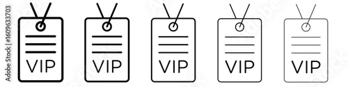 VIP pass icon. Thin line icons collection for web ui.