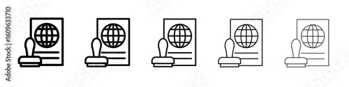 Visa icon. Thin line icons collection for web ui.