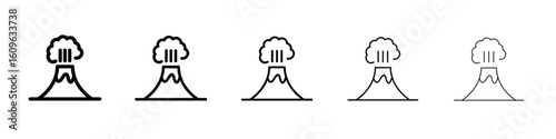Volcano icon. Thin line icons collection for web ui.