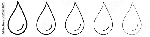 Water drop shape icon. Thin line icons collection for web ui.