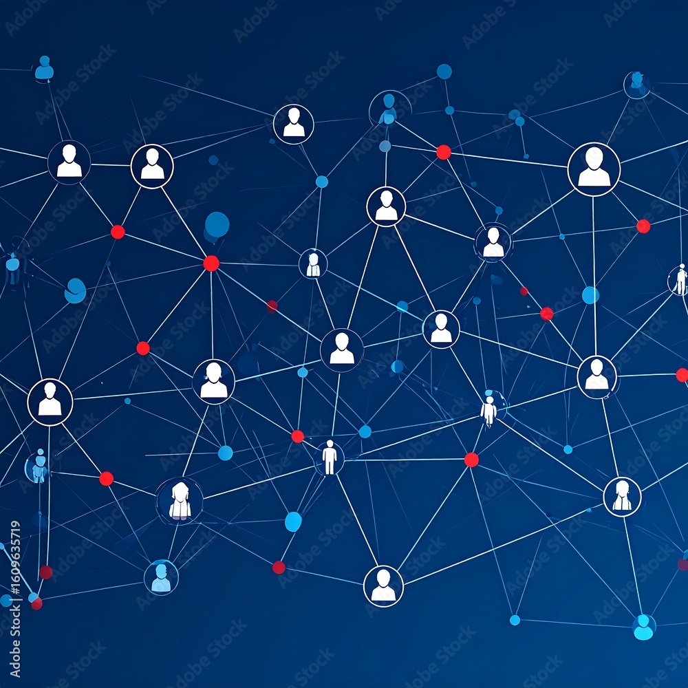 Abstract network of interconnected people Abstract network of interconnected people