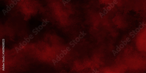 Watercolor marble pattern design. Paint brush strokes. Fire red texture. Smoke overlays black and red background. Vintage retro red background. Red vapor on black background. Red smoky clouds.	