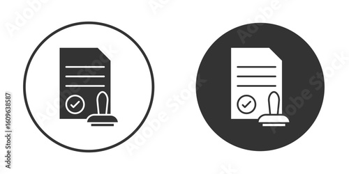 Approved document icon doodle vectors, vector illustration