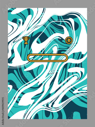 Abstract Swirls with Gold Accents