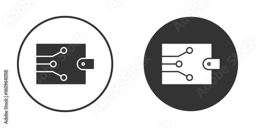 Cryptocurrency wallet icon doodle vectors, vector illustration