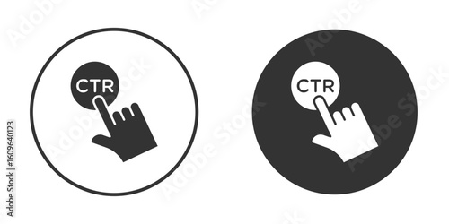 CTR icon doodle vectors, vector illustration