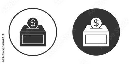 Donation box icon doodle vectors, vector illustration