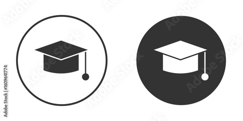 Graduation cap icon doodle vectors, vector illustration