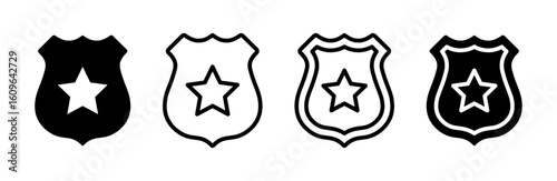Police badge icon set