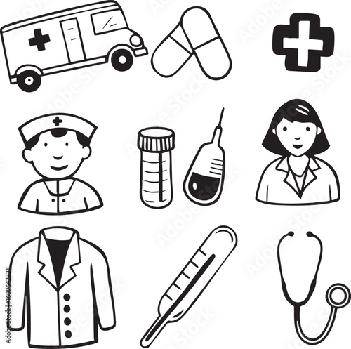 medical icons set