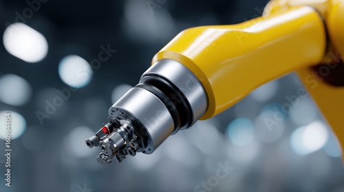 Robotic arm performing intricate tasks in a clean, high-tech factory, automation. Industry 4.0, precision.