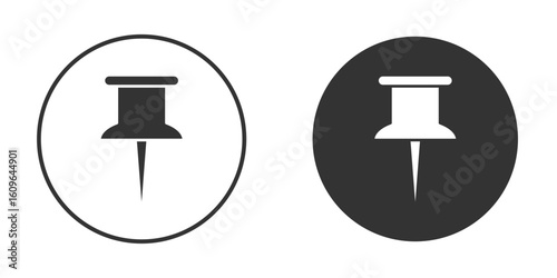 Push pin icon doodle vectors, vector illustration