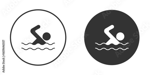 Swimming icon doodle vectors, vector illustration