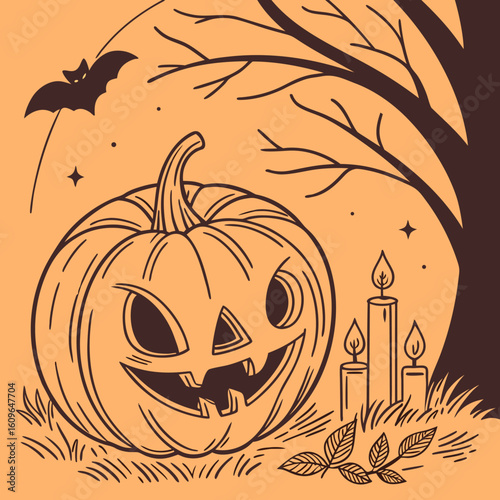 Evil Pumpkin Vector with Dark Halloween Vibe
