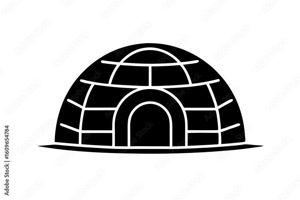 Fototapeta premium Snowy Igloo Vector Design for Chilly Winter Scene Artwork