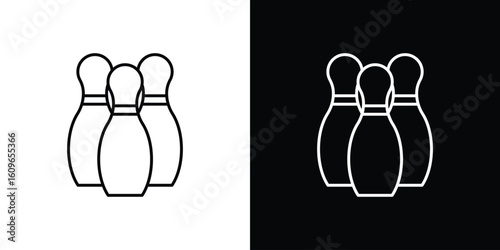 Bowling pins icon design vector art Illustrations
