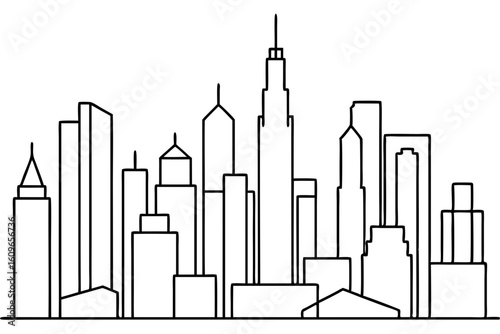 Futuristic City Skyline Vector Art for Sci-Fi Urban Design Projects