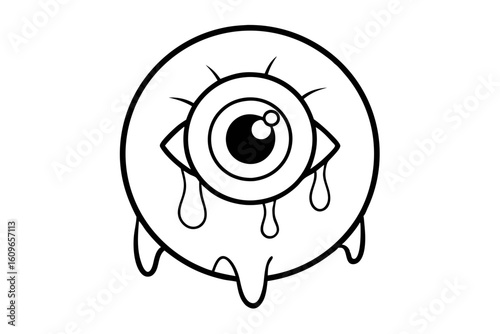 Halloween Eye Icon Vector Art for Creepy Design Elements