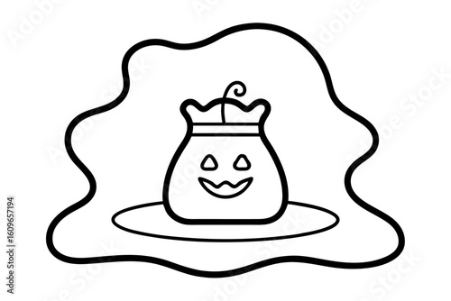 Candy Bag Icon Vector for Halloween Night Trick or Treat Theme