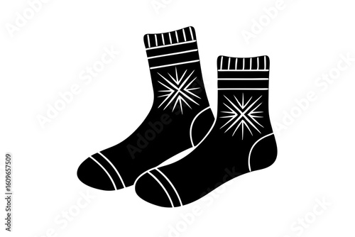 Insulated Wool Socks Icon Vector for Winter Season Illustration