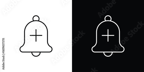 Cowbell circle plus icon design vector art Illustrations