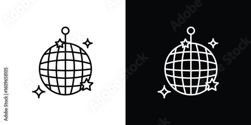 Disco ball icon design vector art Illustrations