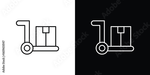 Dolly flatbed icon design vector art Illustrations