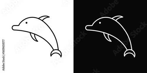 Dolphin icon design vector art Illustrations