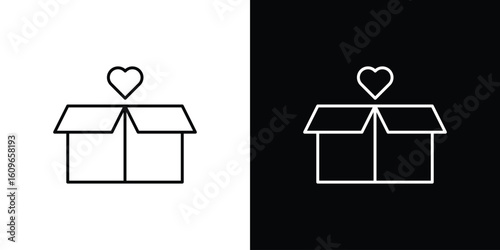 Donation box icon design vector art Illustrations