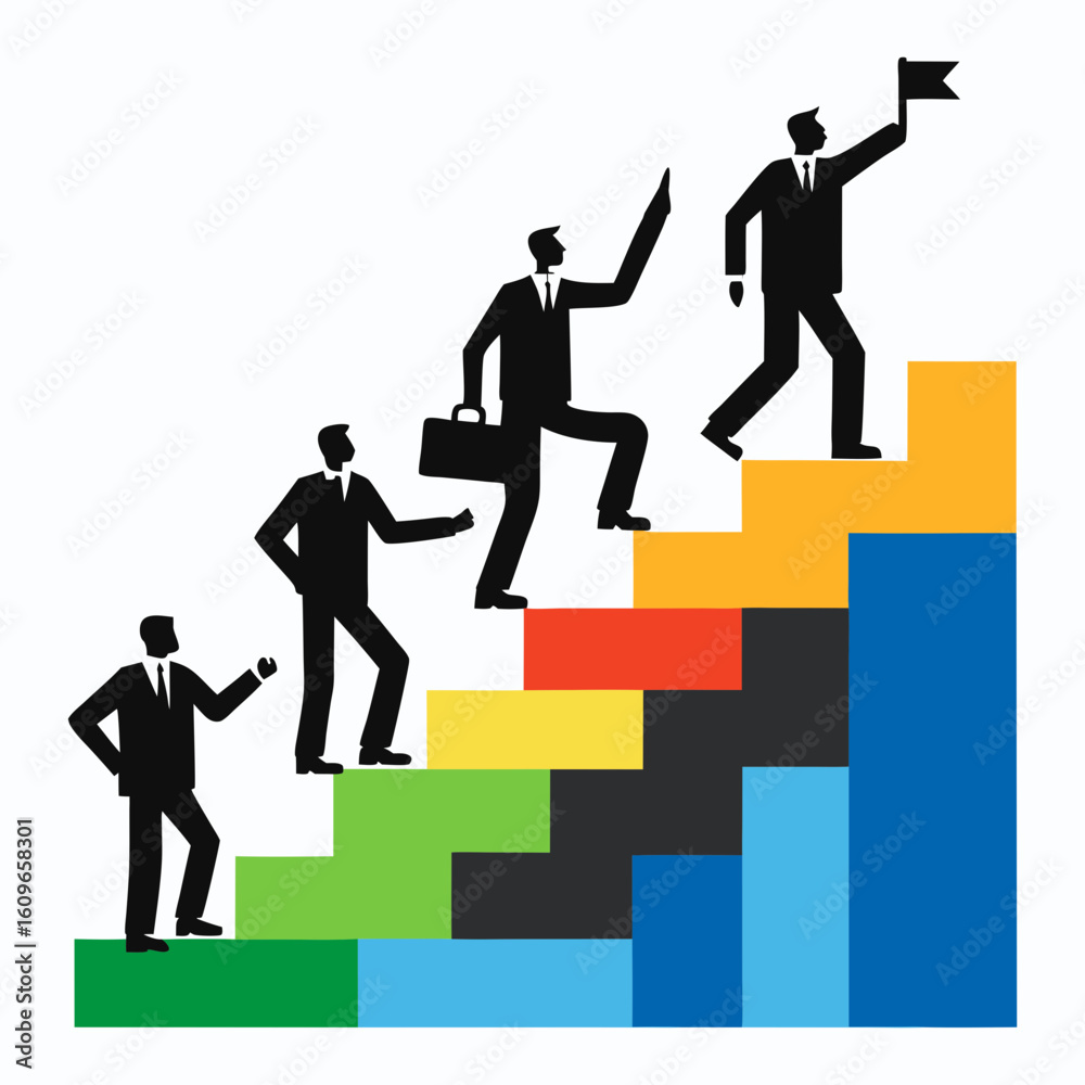 Fototapeta premium business man running to success