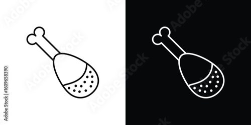 Drumstick bite icon design vector art Illustrations