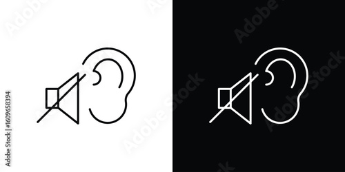 Ear deaf icon design vector art Illustrations