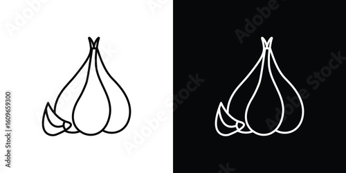 Garlic icon design vector art Illustrations