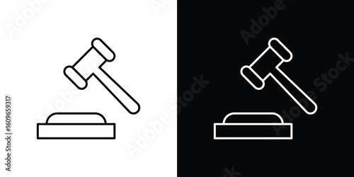 Gavel icon design vector art Illustrations