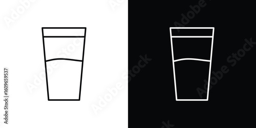 Half Glass icon design vector art Illustrations