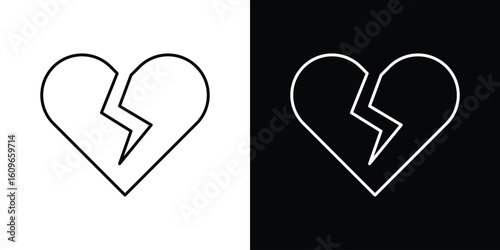 Heart Crack icon design vector art Illustrations