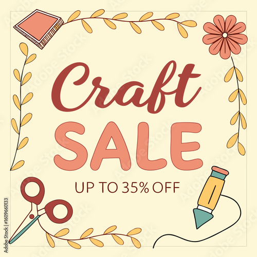 Handmade diy inspired discount paper design banner with bold typography and color accents