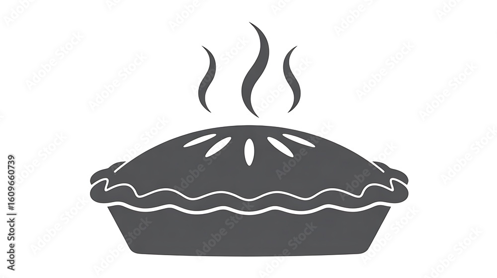 Fototapeta premium Delicious Homemade Pie Silhouette with Rising Steam a Classic Dessert Ready to Eat and Share with Friends and Family