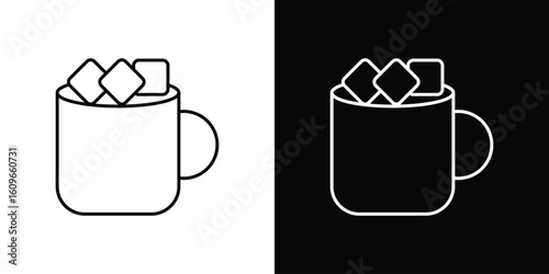 Marshmallows Mug icon design vector art Illustrations